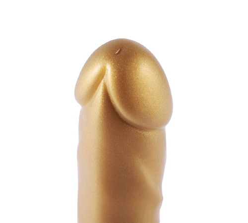 Золотой фаллоимитатор Hismith 6.8″ Golden Silicone Dildo, система KlicLok