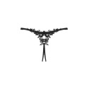 Прозрачные стринги с доступом Obsessive Celia Noir crotchless thong XS/S