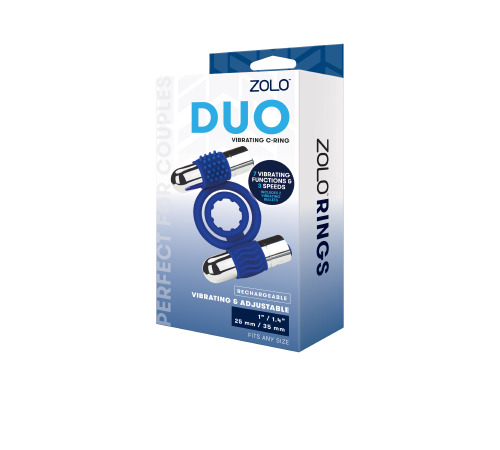 Ерекційне кільце з вібрацією ZOLO DUO VIBRATING C-RING