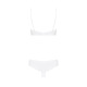 Еротичний комплект з бюстгальтером-получашкою Obsessive Alabastra S/M, білий, трусики з доступом