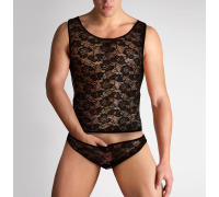 Прозорий чоловічий мереживний набір