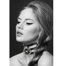 Чокер тройной с кольцом для поводка Bijoux Pour Toi - FETISH, экокожа