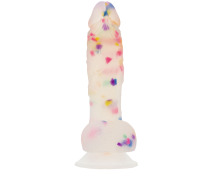 Фалоімітатор з конфетті ADDICTION - PARTY MARTY 7.5″ - FROST & CONFETTI, 19 см, силікон