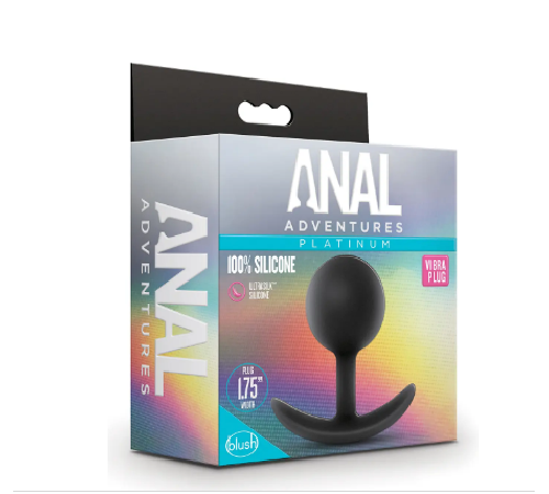 Анальный плаг Blush с внутренним шариком Adventures Platinum Silicone Vibra