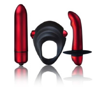Вибронабор Rocks Off Truly Yours: вибропуля, эрекционное виброкольцо и стимулятор простаты