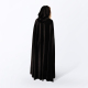 Довгий чорний оксамитовий плащ із капюшоном – мантія для відьми, вампіра або Геловіну