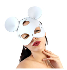 Кожаная маска мышки Art of Sex - Mouse Mask, цвет Белый