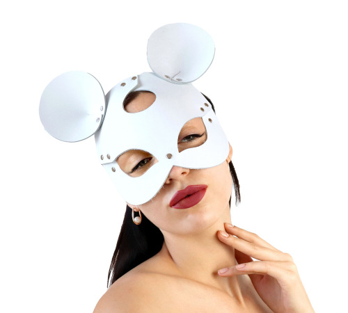 Кожаная маска мышки Art of Sex - Mouse Mask, цвет Белый