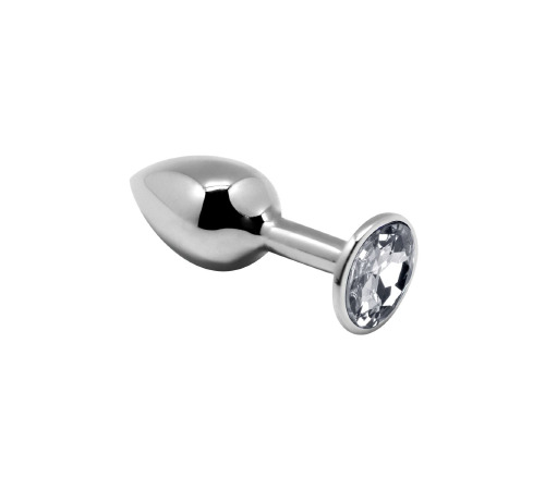 Металлическая анальная пробка с кристаллом Alive Mini Metal Butt Plug White S