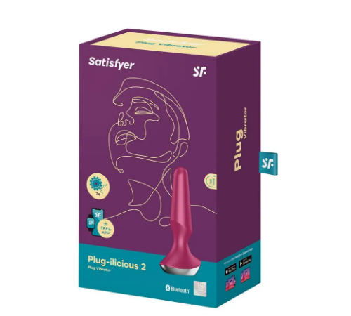 Анальная пробка с функцией управления смартфоном SATISFYER PLUG-ILICIOUS 2 BERRY