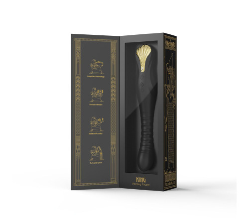 Смартвібратор-пульсатор Zalo — King Obsidian Black, кристал Swarovski