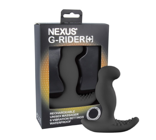 Массажер простаты с вибрацией Nexus G-Rider Plus Black, макс диаметр 3,8см, перезаряжаемый