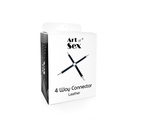 Крестовина из натуральной кожи Art of Sex - 4 Way Connector, Черный
