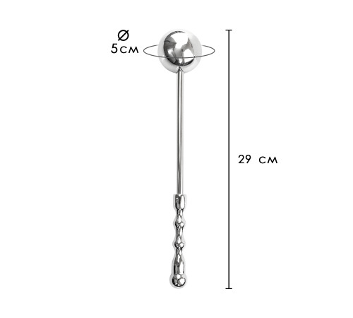 Анальний стимулятор, залізний, срібло, розмір L