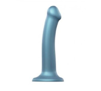 Насадка для страпону Strap-On-Me Mono Density Dildo M Blue, діам. 3,3 см, одношаровий силікон, гнучк