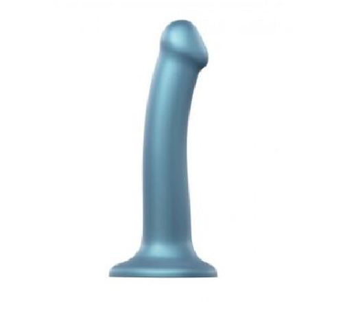 Насадка для страпону Strap-On-Me Mono Density Dildo M Blue, діам. 3,3 см, одношаровий силікон, гнучк