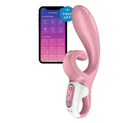 Смарт вибратор кролик Satisfyer Hug Me Pink, 2 мотора, диаметр 4,2см, широкая клиторальная часть