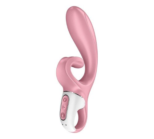 Смарт вибратор кролик Satisfyer Hug Me Pink, 2 мотора, диаметр 4,2см, широкая клиторальная часть
