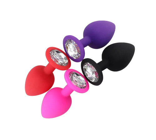 Силіконова анальна пробка з кристалом L