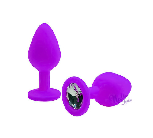 Силіконова анальна пробка з кристалом L