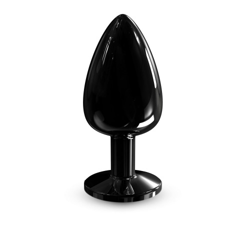 Металева анальна пробка з кристалом Dorcel Diamond Plug Black L