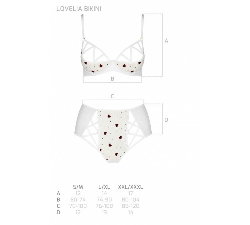 Еротичний комплект з малюнком LOVELIA BIKINI white L/XL - Passion