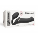 Безремінний страпон з вібрацією Strap-On-Me Vibrating Black L, діаметр 3,7см, пульт ДК, регульований