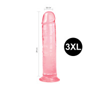 Гелевий реалістичний фалоімітато Denis розмір 3XL, Довжина 29 см, Діаметр 5,6 см, Рожевий