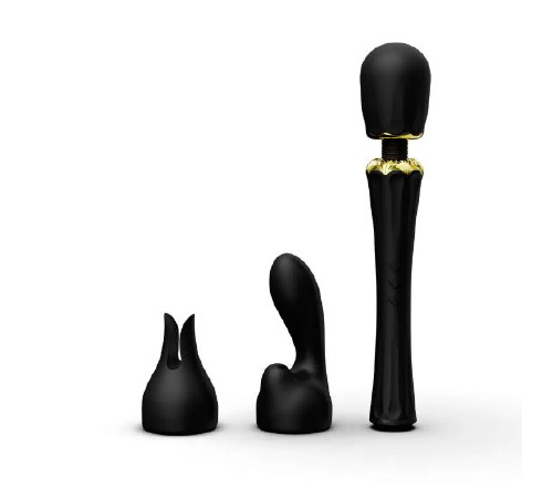 Вибратор микрофон с насадками Zalo Kyro Wand Obsidian Black