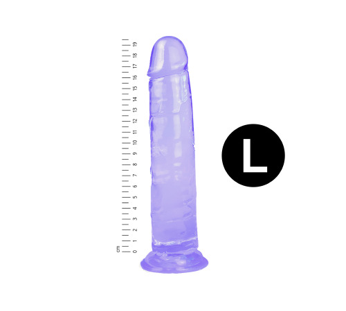 Гелевий реалістичний фалоімітато Denis розмір L, Довжина 19,5 см Діаметр 4 см, Бузковий