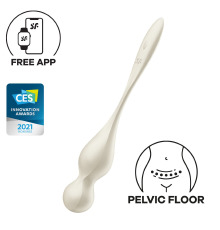 Вагинальные смарт-шарики с вибрацией Satisfyer Love Birds 1 Connect App White, 78 г