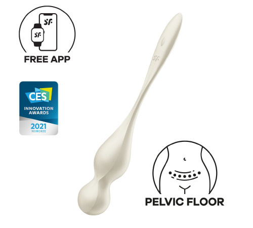 Вагинальные смарт-шарики с вибрацией Satisfyer Love Birds 1 Connect App White, 78 г