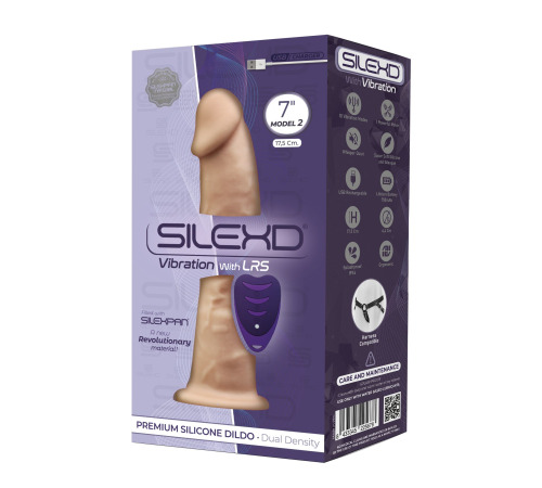 Фаллоимитатор с вибрацией SilexD Henry Vibro Flesh (MODEL 2 size 7in) + LRS, диаметр 4,4 см