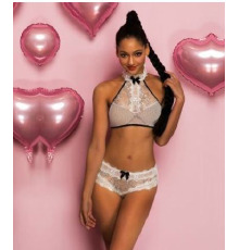 Кружевной эротический комплект с топом S/M