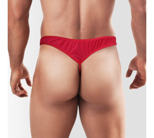 Красные мужские стринги, размер XS-M