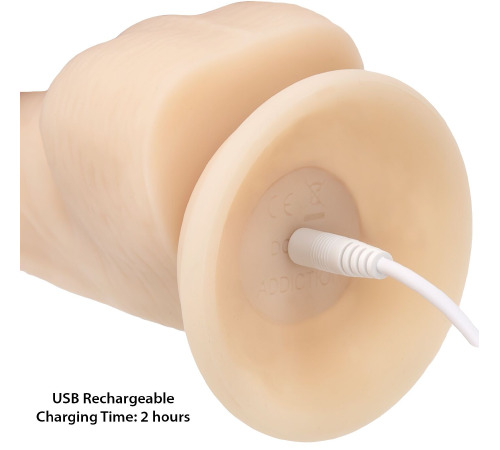 Фаллоимитатор с вибрацией и ротацией Naked ADDICTION James 8″ Rotating & Vibrating Dong, пульт ДУ