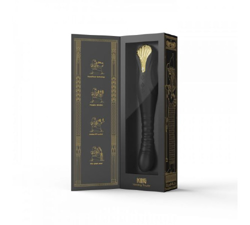 Вібромасажер з фрикціями та керуванням зі смартфона ZALO KING, Obsidian Black