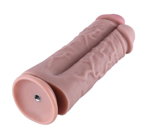 Подвійний дилдо для секс-машин Hismith 8.5″ Two Cocks One Hole Silicone Dildo