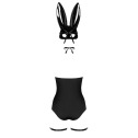 Эротический костюм кролика Obsessive Bunny costume L/XL, black, боди, чокер, гартеры, чулки, маска