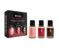 Набор массажных масел DONA Let Me Kiss You съедобные с афродизиаками и феромонами