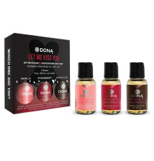 Набор массажных масел DONA Let Me Kiss You съедобные с афродизиаками и феромонами