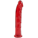 Фаллоимитатор Doc Johnson Jelly Jewels Dong & Suction Cup Red, диаметр 3,6см, антибактериальный ПВХ