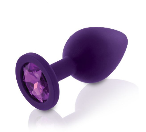 Набір силіконових анальних пробок із кристалом Rianne S: Booty Plug Set Purple, діаметр 2,7см, 3,5см