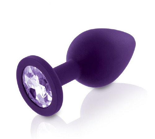 Набір силіконових анальних пробок із кристалом Rianne S: Booty Plug Set Purple, діаметр 2,7см, 3,5см