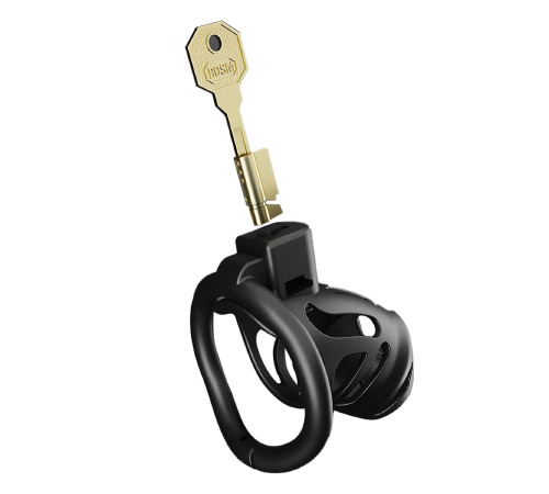 Клетка для пениса LOCKINK SEVANDA Plastic Penis Chastity Cage, черная, 3 кольца разных размеров