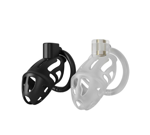 Клетка для пениса LOCKINK SEVANDA Plastic Penis Chastity Cage, черная, 3 кольца разных размеров