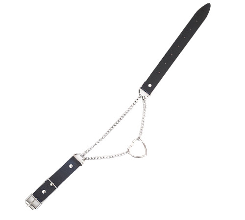 Чокер на шею Сердце Art of Sex - Paris, из натуральной кожи, Черный