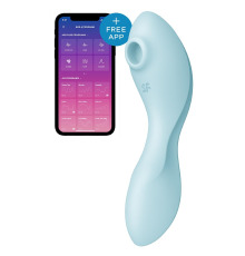 Вакуумный смарт-стимулятор с вибрацией Satisfyer Curvy Trinity 5 (Blue), управление со смартфона