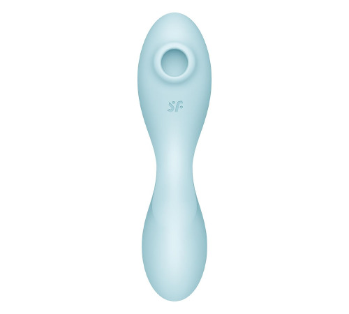 Вакуумный смарт-стимулятор с вибрацией Satisfyer Curvy Trinity 5 (Blue), управление со смартфона