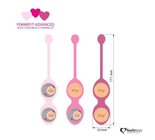Набор вагинальных шариков для продвинутых FeelzToys - FemmeFit Advanced Pelvic Muscle Training Set